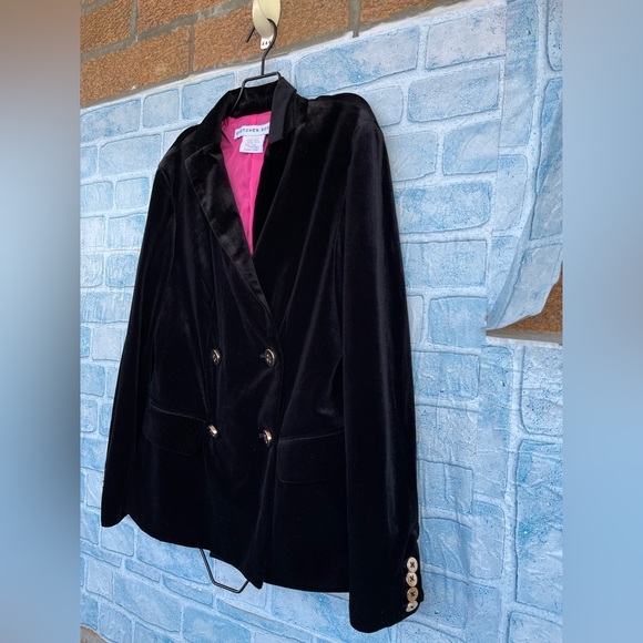 GRETCHEN SCOTT double breasted velvet blazer size small - Picture 3 of 9